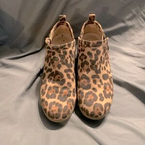 Leopard print booties